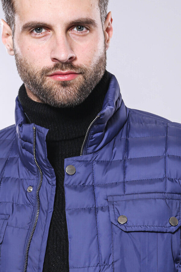 WSS Quilted Blue Men Winter Coat  - Willich