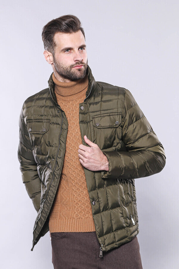 WSS Quilted Green Men Winter Coat  - Egg Harbor