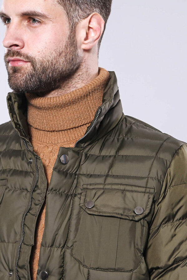 WSS Quilted Green Men Winter Coat  - Egg Harbor