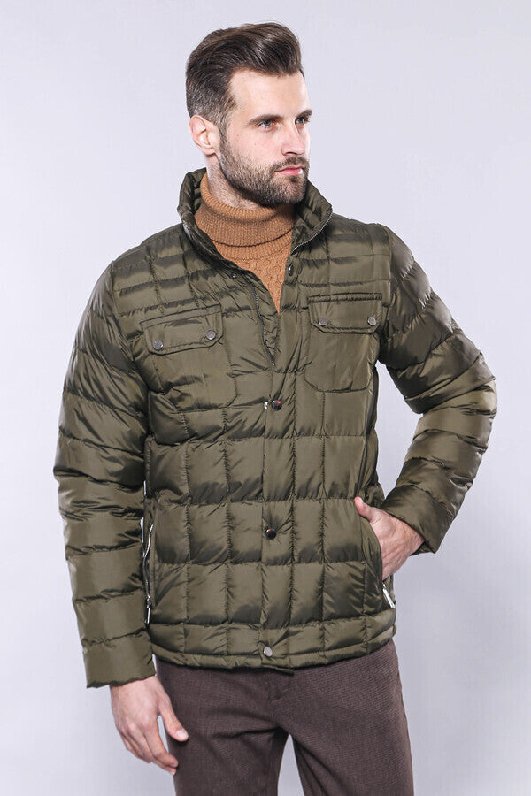 WSS Quilted Green Men Winter Coat  - Egg Harbor