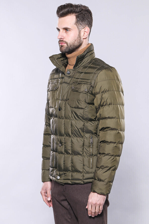 WSS Quilted Green Men Winter Coat  - Egg Harbor