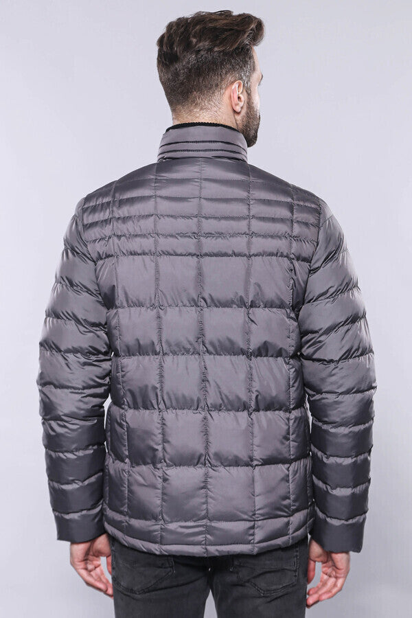WSS Quilted Grey Men Winter Coat  - Tecámac