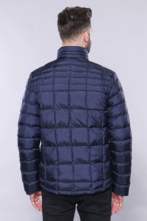 WSS Quilted Navy Blue Men Winter Coat  - Gresham