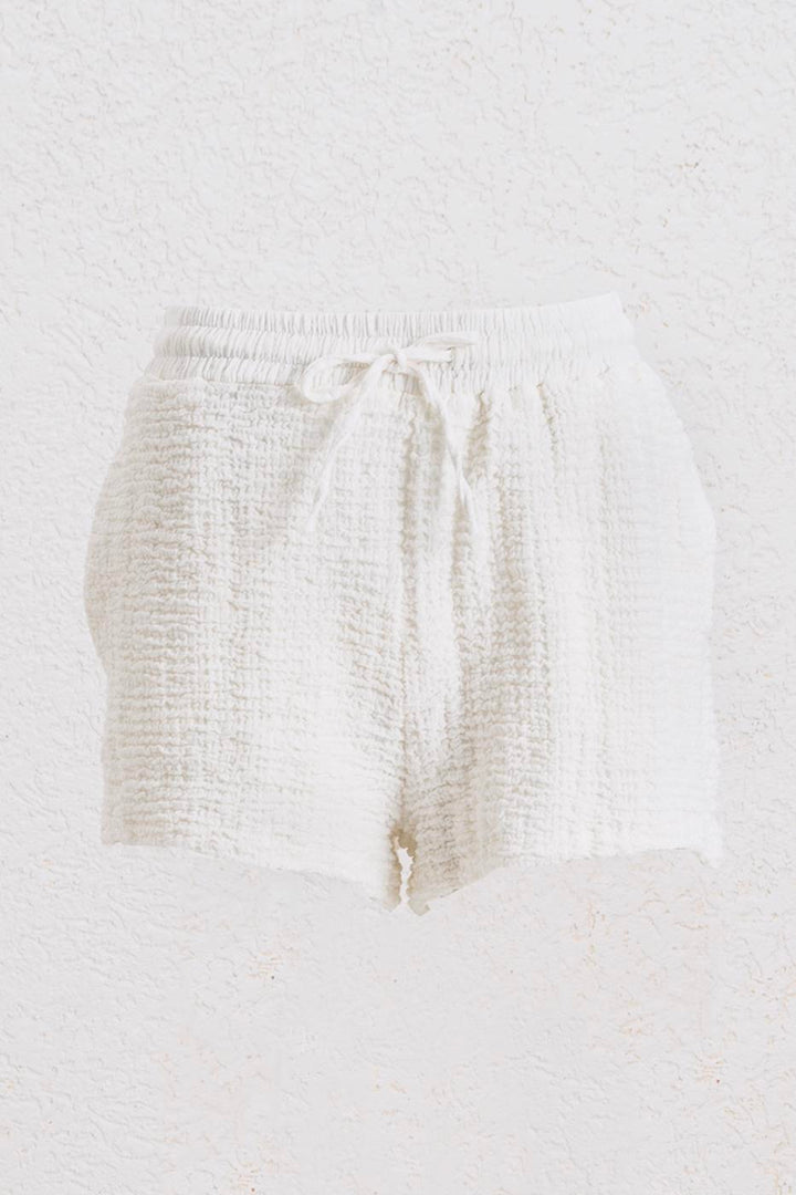 BSL Women Relaxed Fit Textured Mini Shorts - Woerden