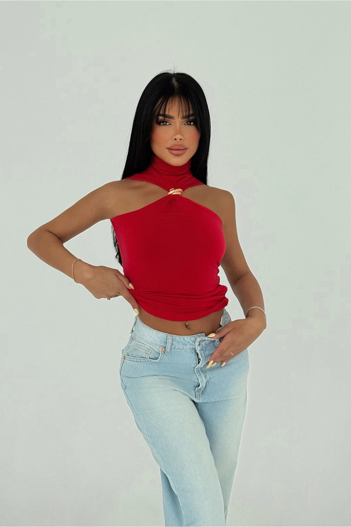 EYY Women Kırmızı Temel Kırpma Üstü - Halle-Neustadt