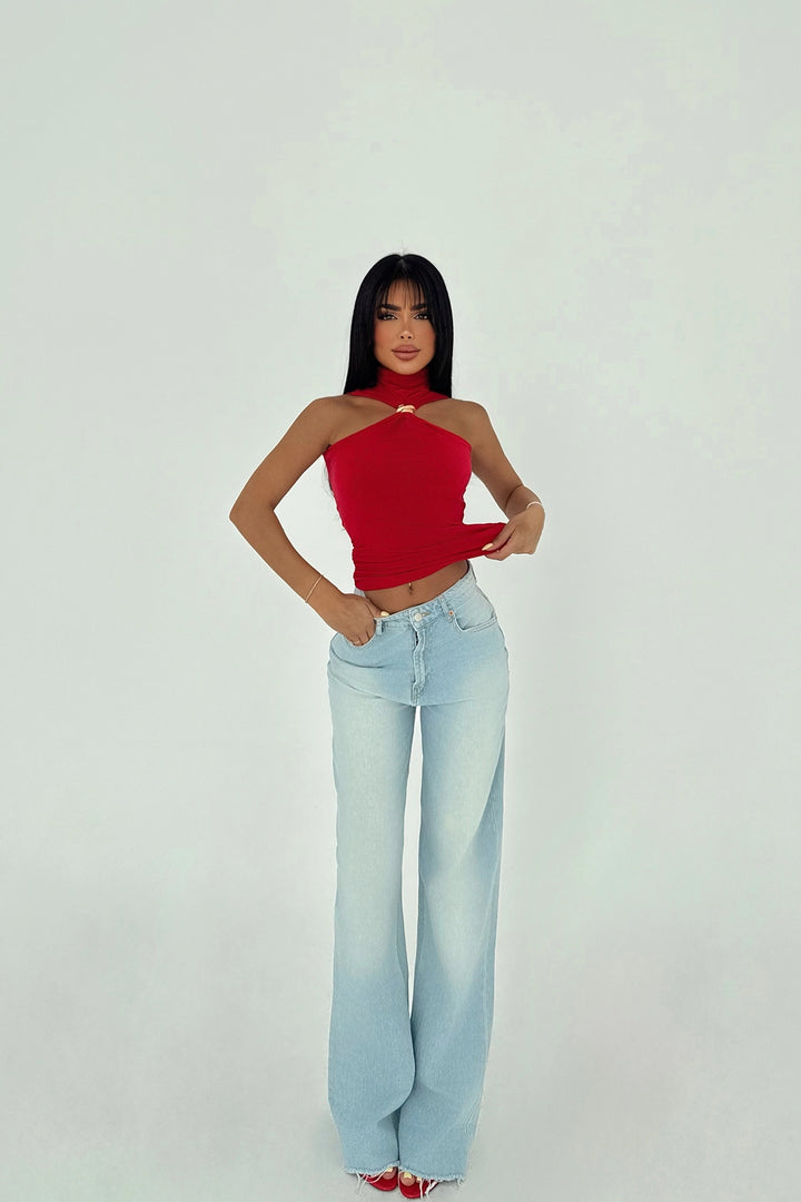 EYY Women Kırmızı Temel Kırpma Üstü - Halle-Neustadt