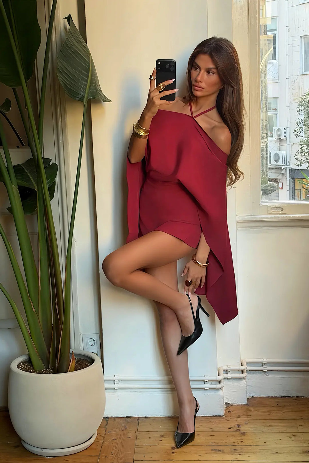 EYY Women Red Halter-Neck Dress - Peachtree City