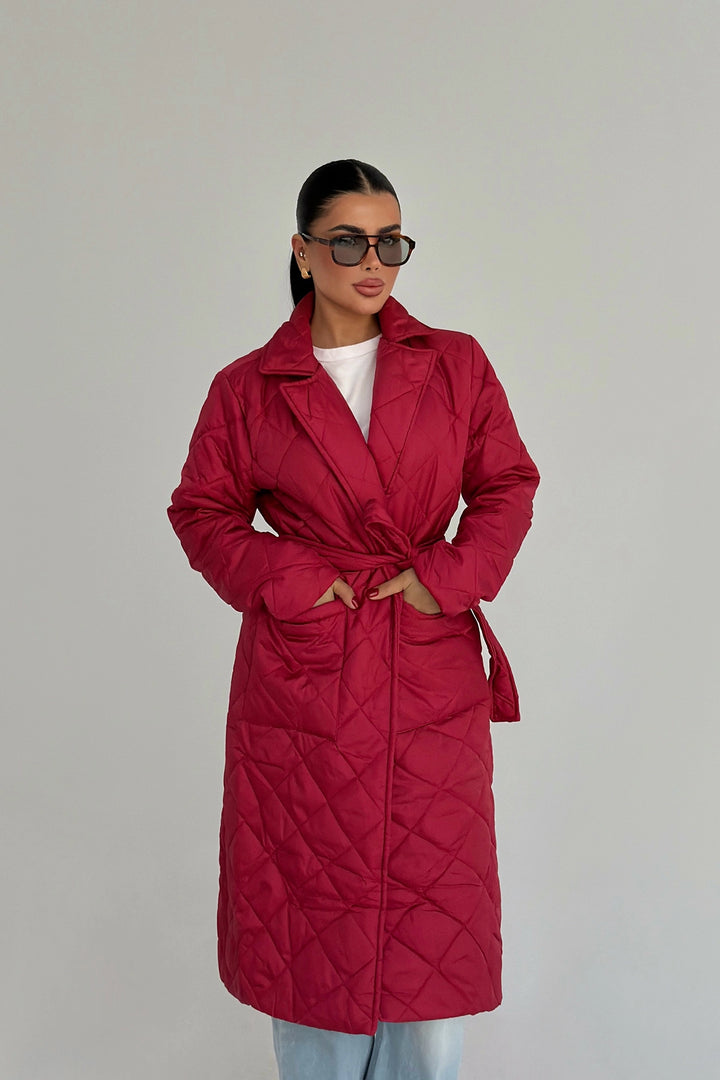 EYY Women Red Quilted Jacket - Melbourne