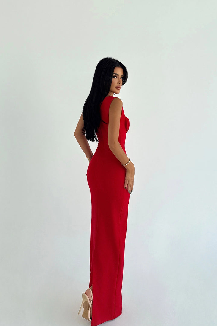 EYY Women Red Shawl Long Dress - Birmingham