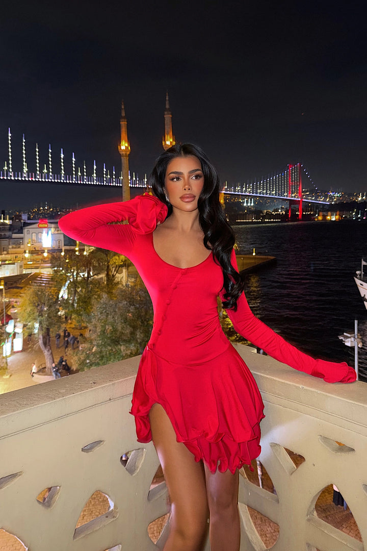 EYY Women Kırmızı Taliah Mini Elbise - Visalia