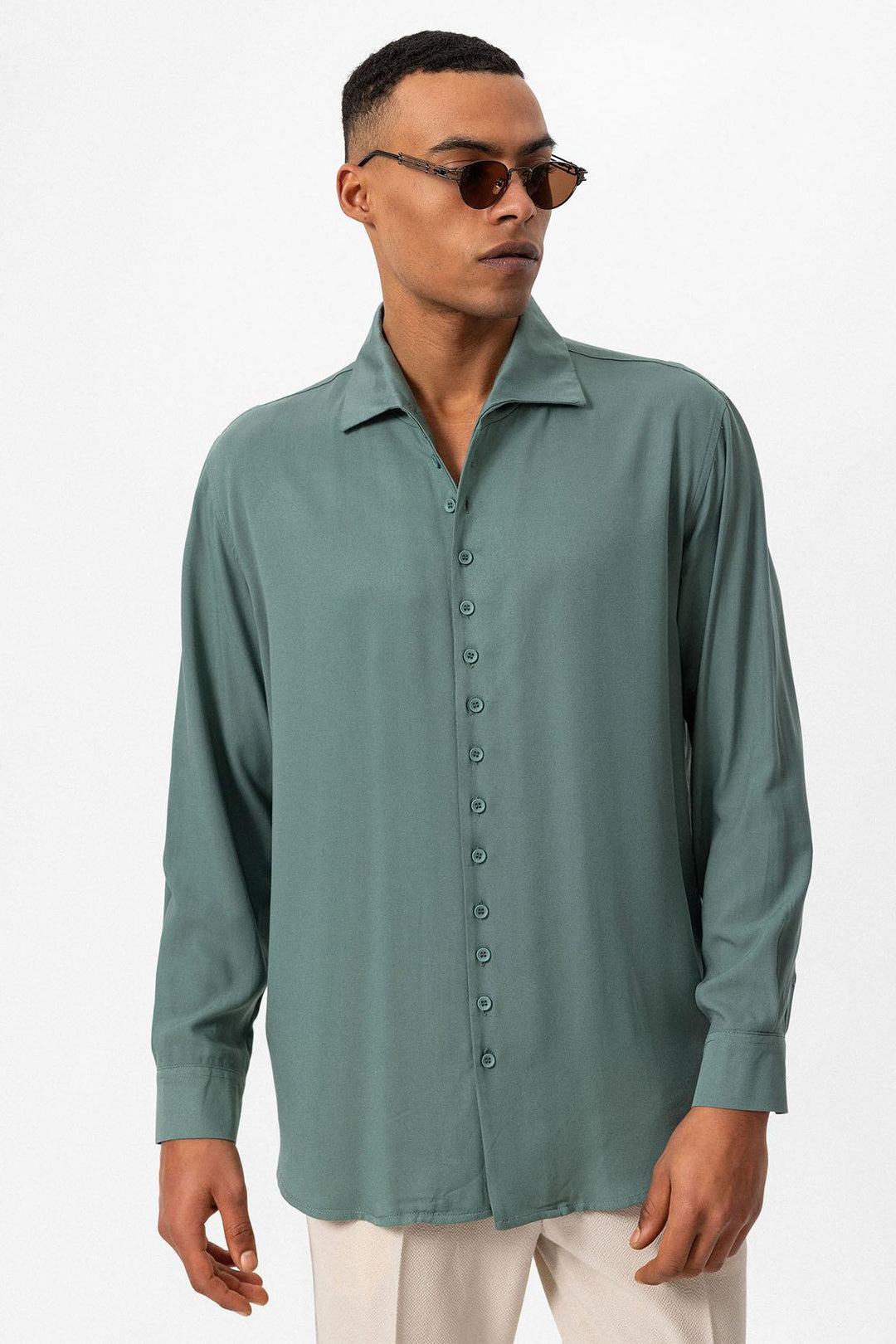 ANT Regular Fit Open Collar Men's Shirt - Marl