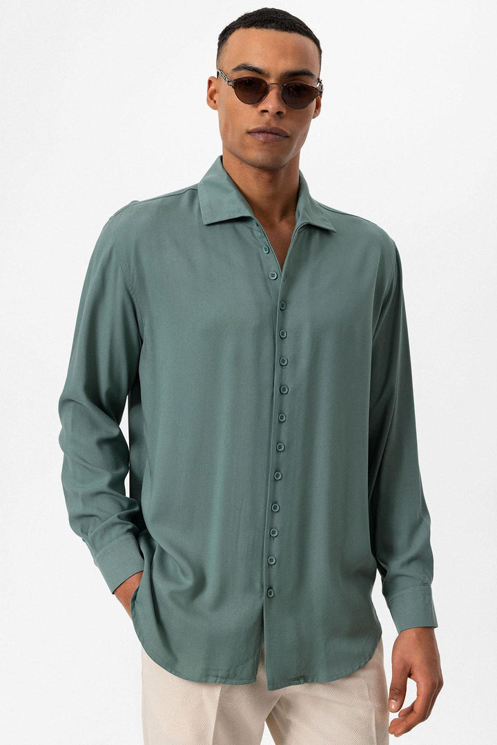 ANT Regular Fit Open Collar Men's Shirt - Marl