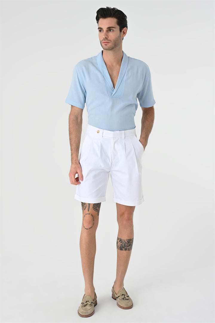 ANT Relax Fit Shawl Collar Short Sleeve Men's Shirt - Burbank