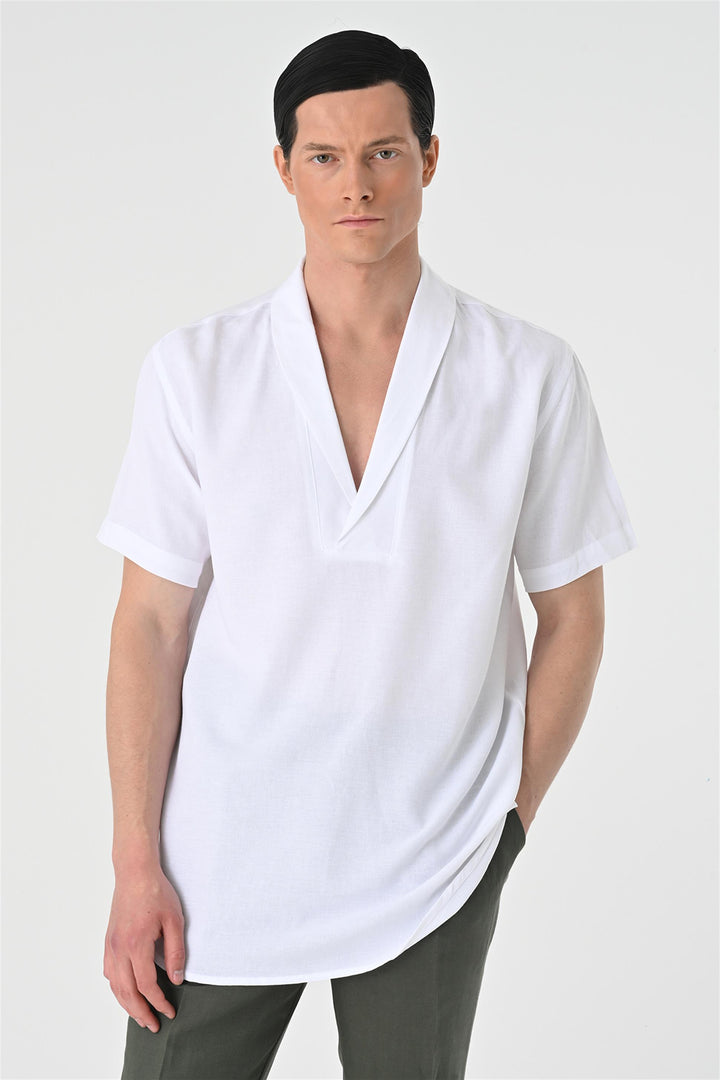 ANT Relax Fit Shawl Collar Short Sleeve Men's Shirt - Banbury