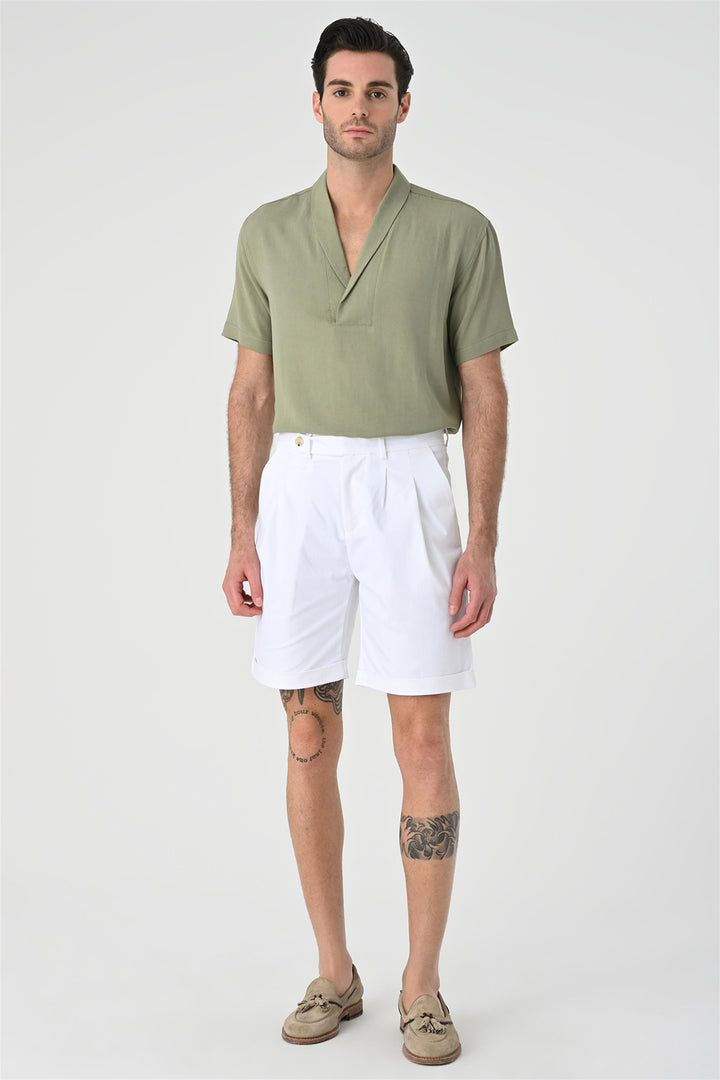 ANT Relax Fit Shawl Collar Short Sleeve Men's Shirt - Jacksonville