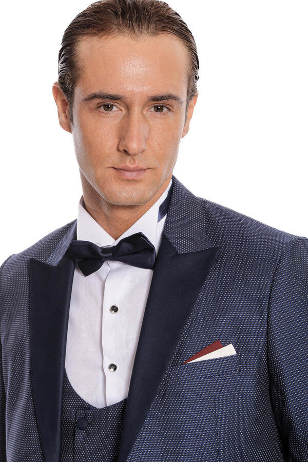 WSS Removable Lapel Vested Navy Blue Tuxedo  - Stoke-on-Trent