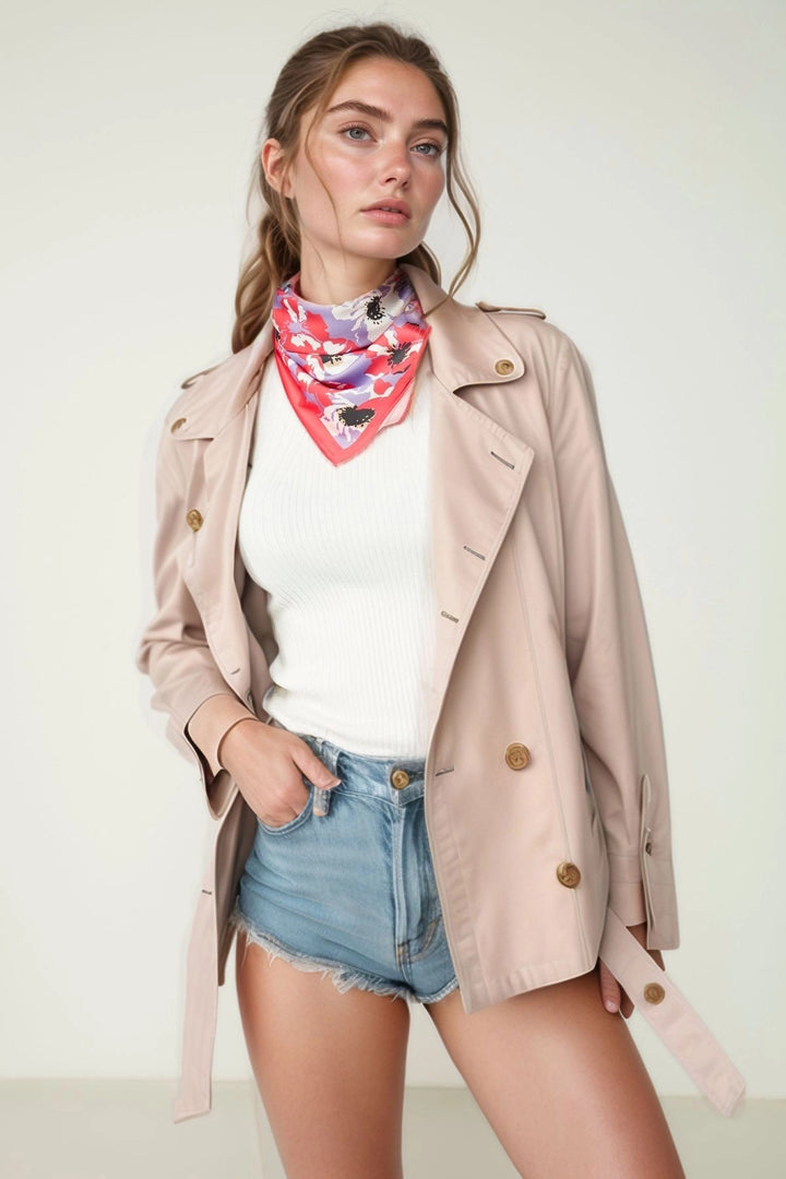 Colorful Flower Patterned Scarf BCNSV-2515020 - Wrecsam