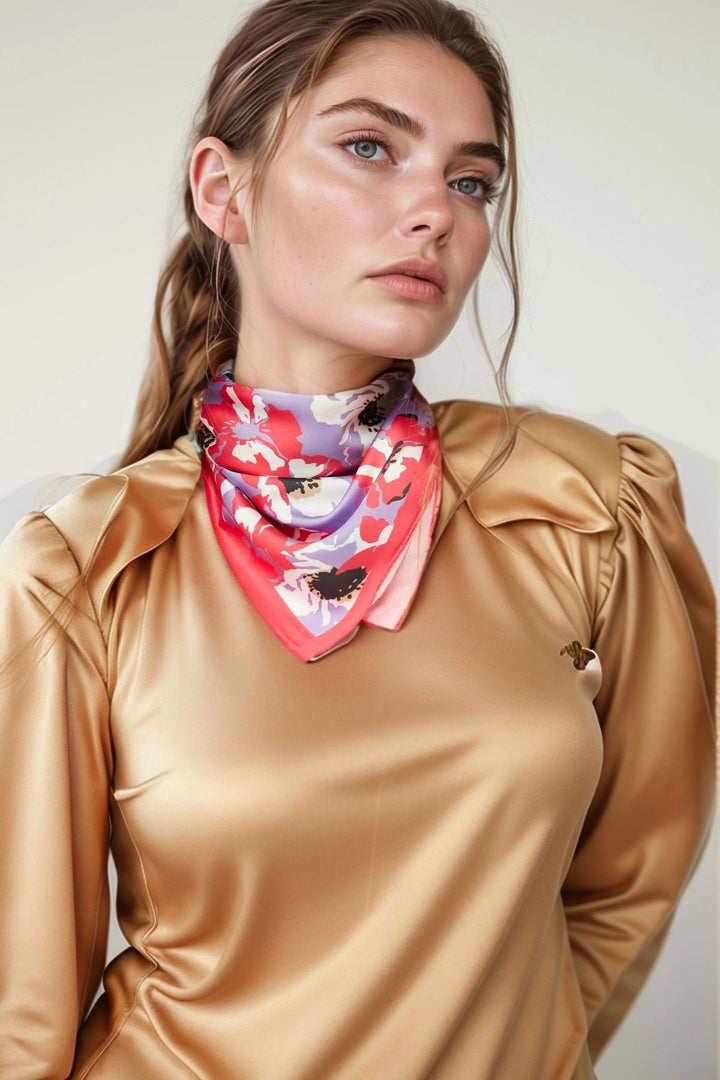 Colorful Flower Patterned Scarf BCNSV-2515020 - Wrecsam