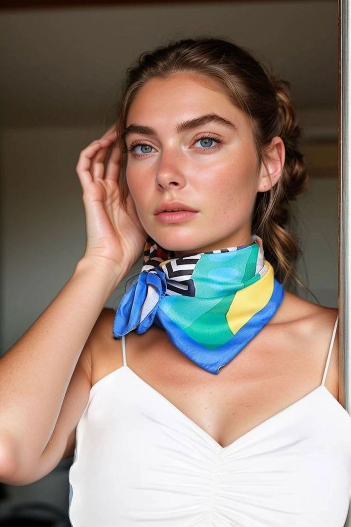 Colorful Patterned Multicolored Bandana Scarf BCNSV-2513741 - Stakhanov