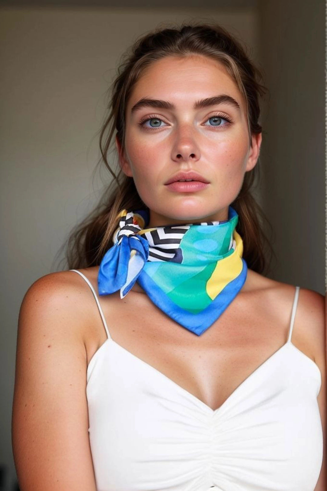 Colorful Patterned Multicolored Bandana Scarf BCNSV-2513741 - Stakhanov