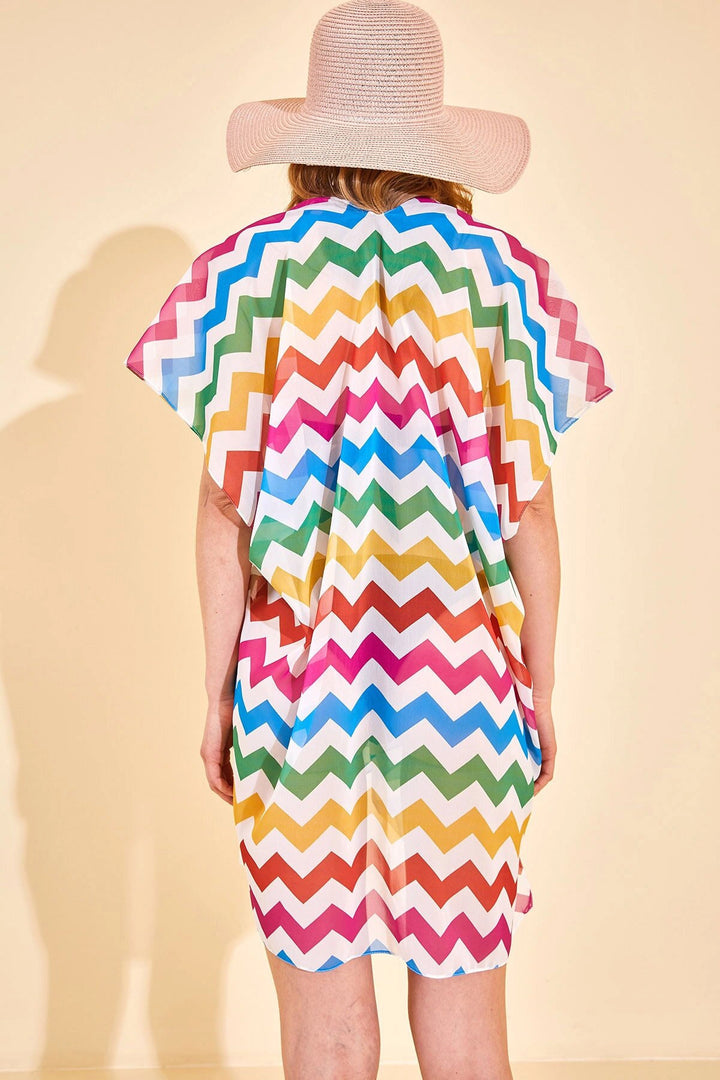 Colorful Zigzag Patterned Pareo Beach Dress BCNSV-2517020 - Palermo