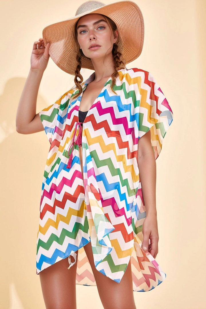 Colorful Zigzag Patterned Pareo Beach Dress BCNSV-2517020 - Palermo