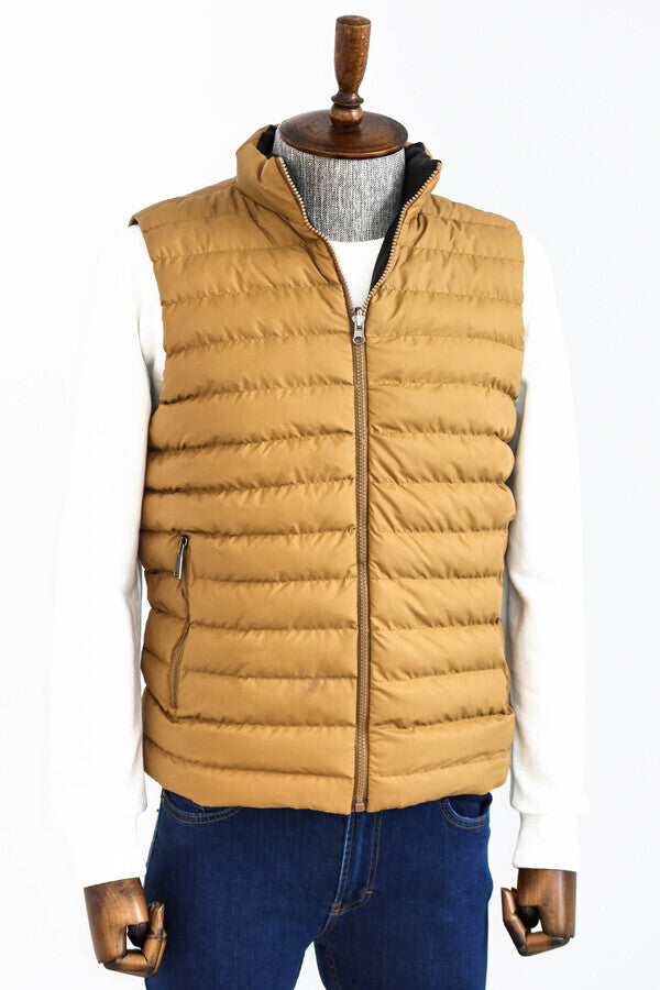 WSS Reversible Puffer Yellow Men Down Vest  - Norristown