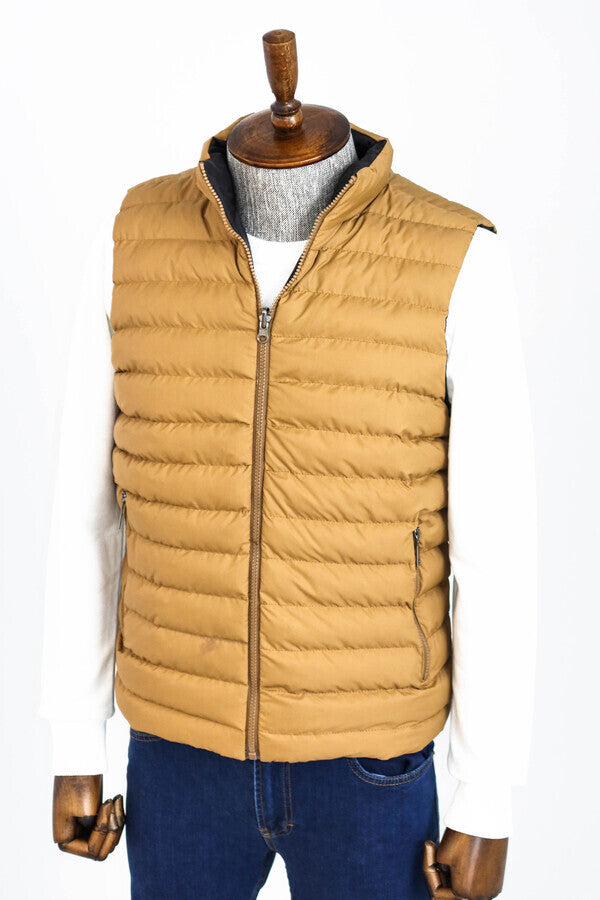 WSS Reversible Puffer Yellow Men Down Vest  - Norristown