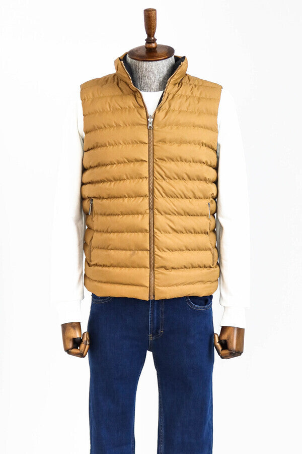 WSS Reversible Puffer Yellow Men Down Vest  - Norristown