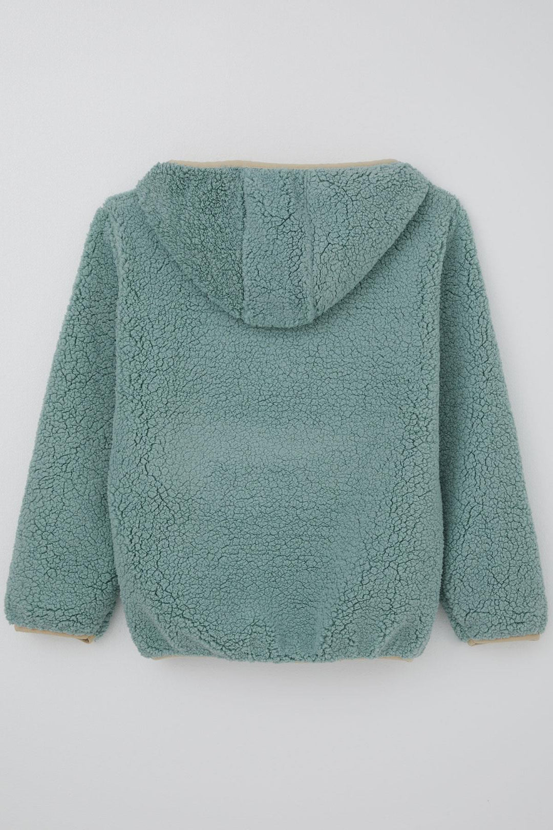 BRE Reycan Boy Plush Sweatshirt Hoodie with Kangaroo Pocket, 5-8 Years, Water Green - Ensenada