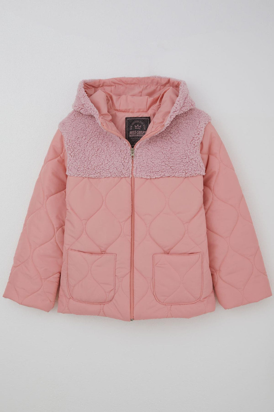 BRE Reycan Girl Child Quilted Jacket with Zipper Plush Detailed 5-8 Years, Salmon - Fond du Lac