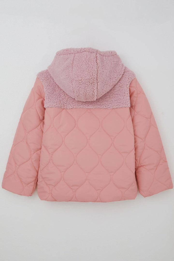BRE Reycan Girl Child Quilted Jacket with Zipper Plush Detailed 5-8 Years, Salmon - Fond du Lac