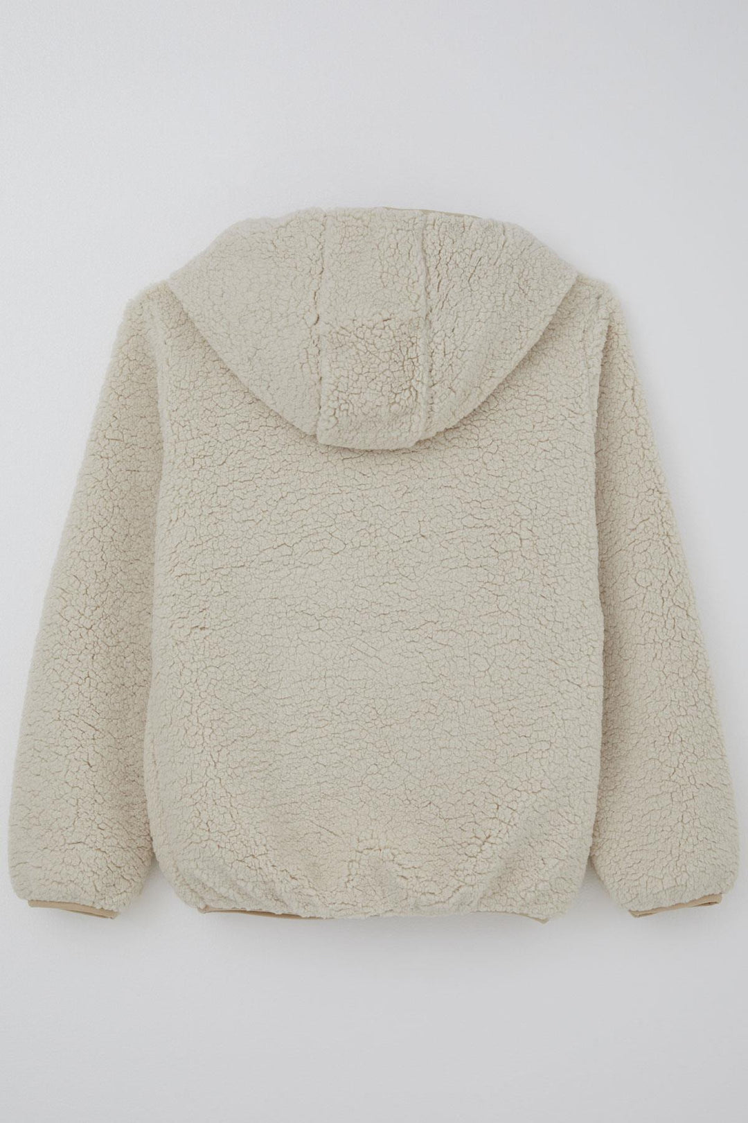 BRE Reycan Girl Plush Sweatshirt with Hoodie Kangaroo Pocket 5-8 Years, Stone - Auckland