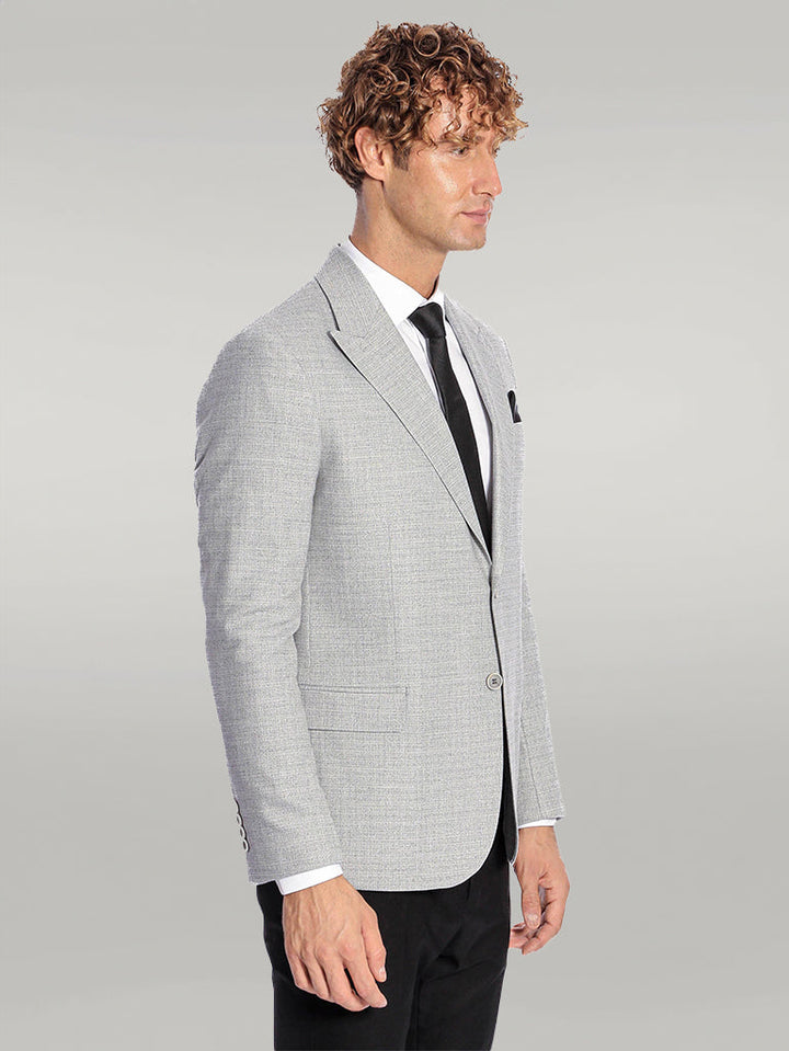 WSS Patterned Wide Lapel Grey Men Blazer  - Singen