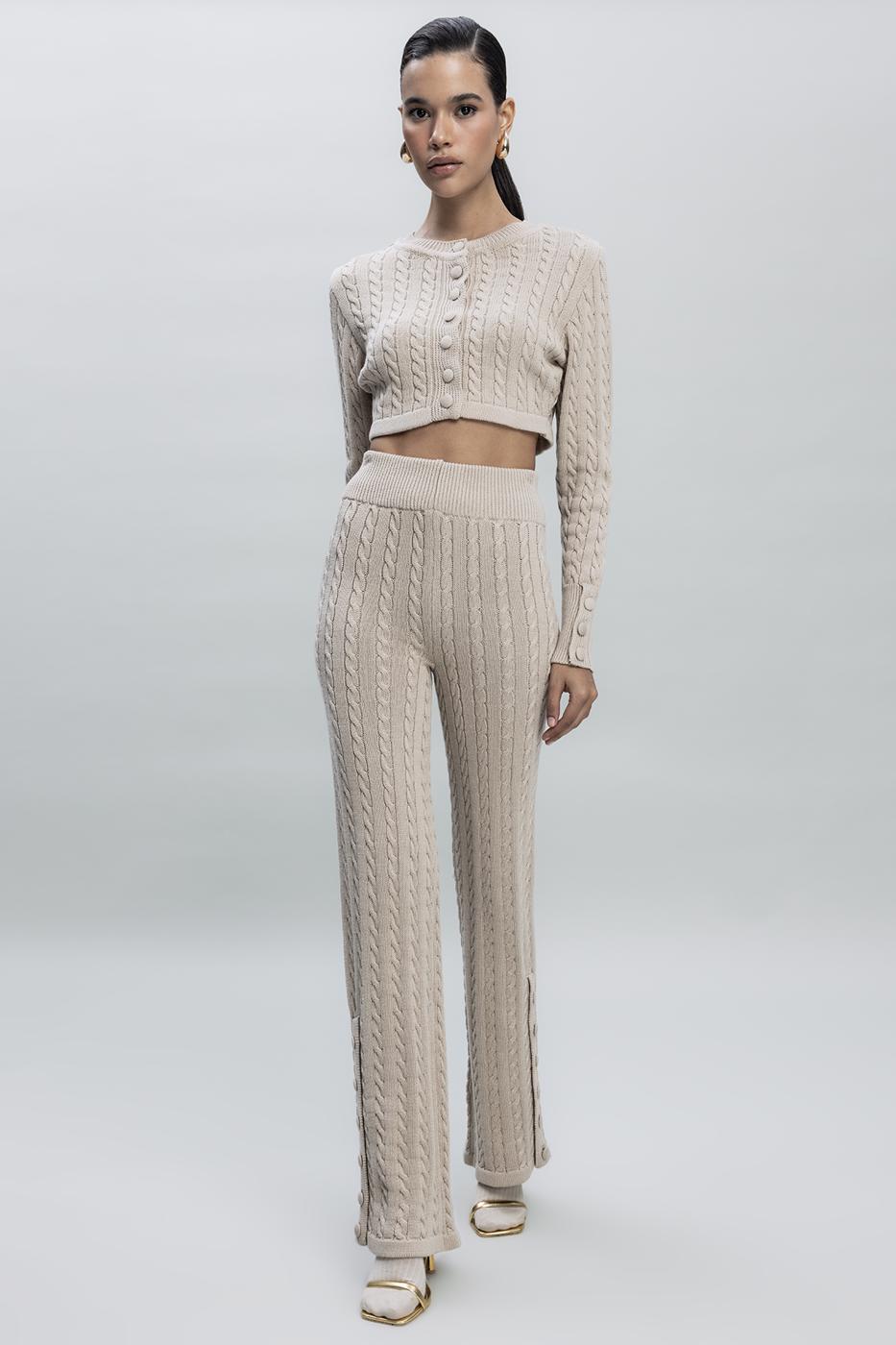 BSL Women Cable Knit Pants - Fermo
