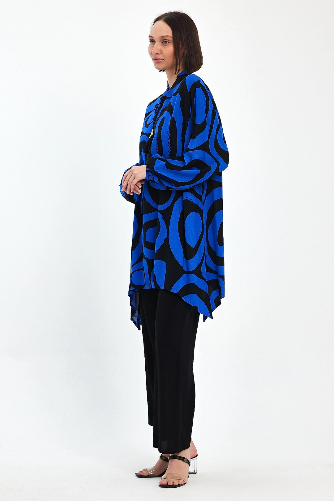 Maxi Boy Saks Geometric Patterned Pants and Long Tunic Set BCVL-241017 - Scandicci
