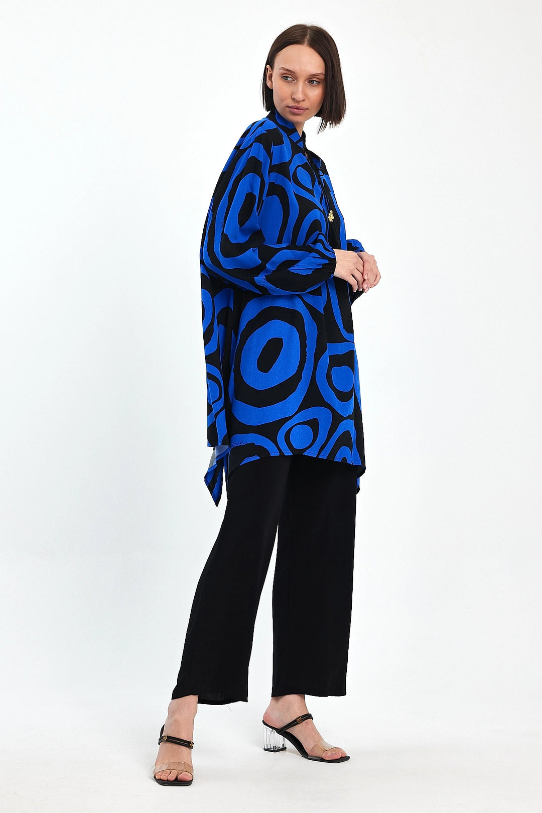 Maxi Boy Saks Geometric Patterned Pants and Long Tunic Set BCVL-241017 - Scandicci