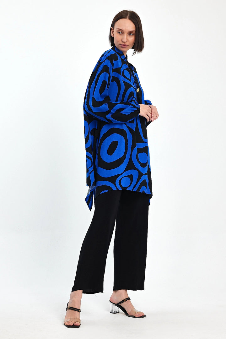 Maxi Boy Saks Geometric Patterned Pants and Long Tunic Set BCVL-241017 - Scandicci