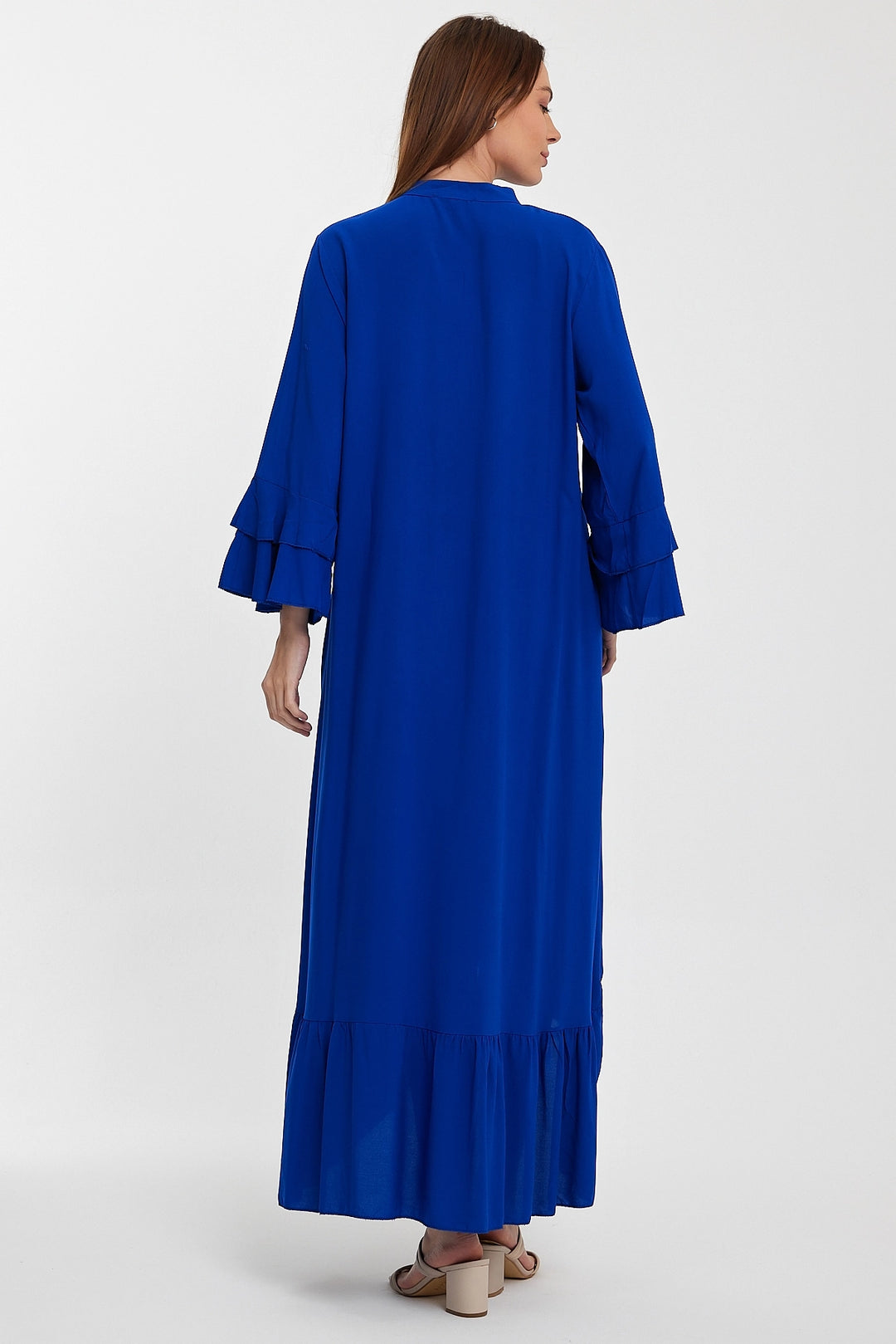 Maxi Boy Saks Master Collar Embroidered Long Length Woven Shirt Dress BCVL-248140 - Rimini