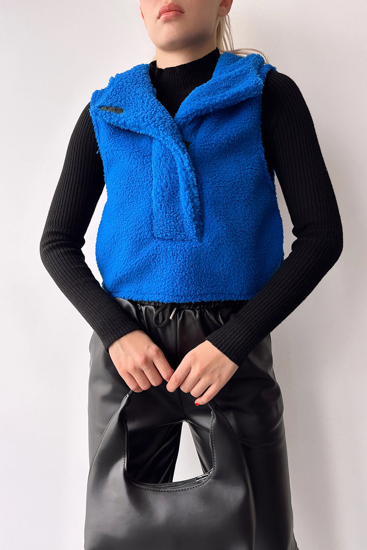 Saks Hooded Front Zippered Sleeveless Welsoft Sweatshirt BC231023 - Merced