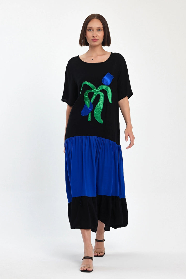 Maxi Boy Saks Embroidered Woven Viscose Dress BCVL-251041 - Sayula