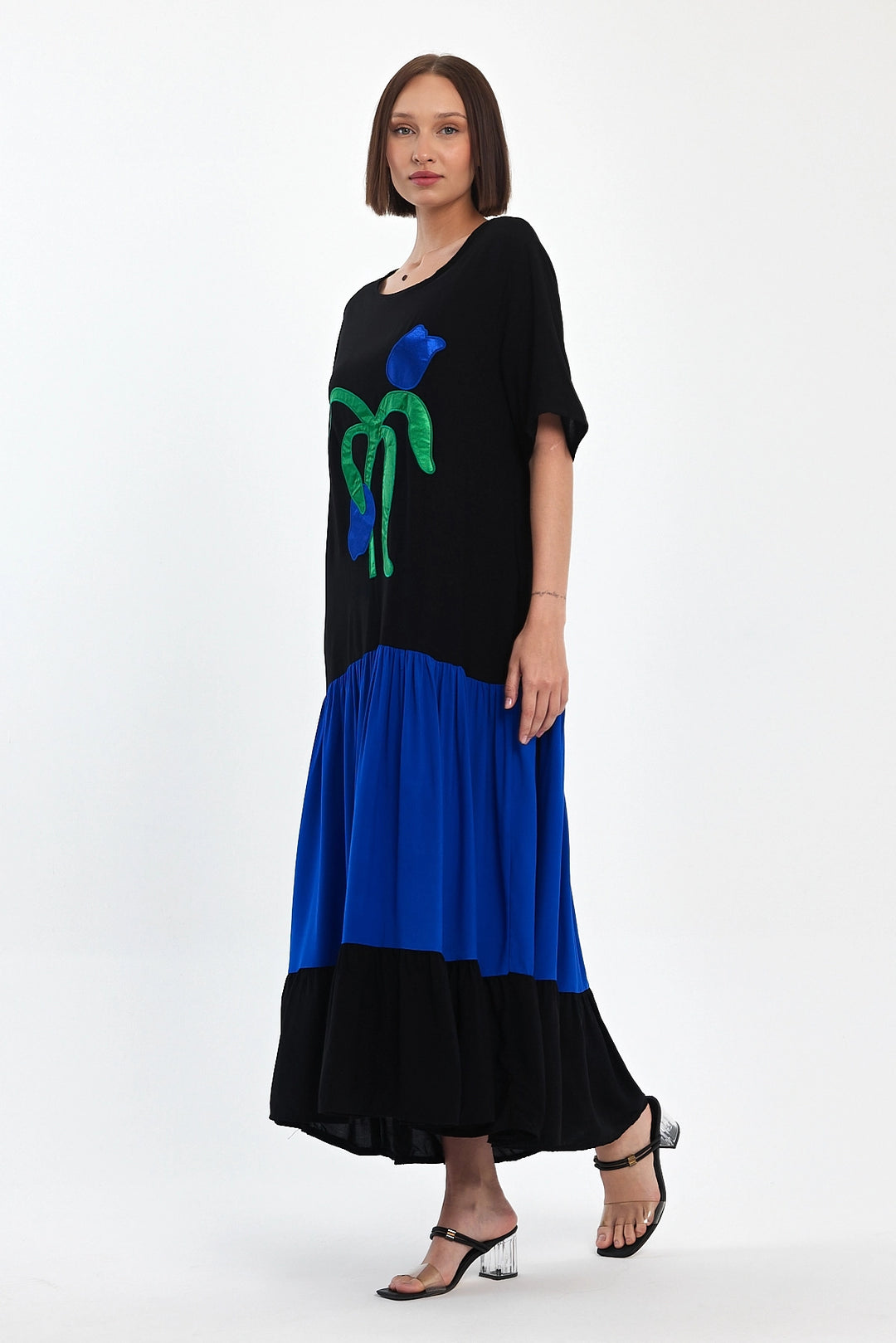 Maxi Boy Saks Embroidered Woven Viscose Dress BCVL-251041 - Sayula