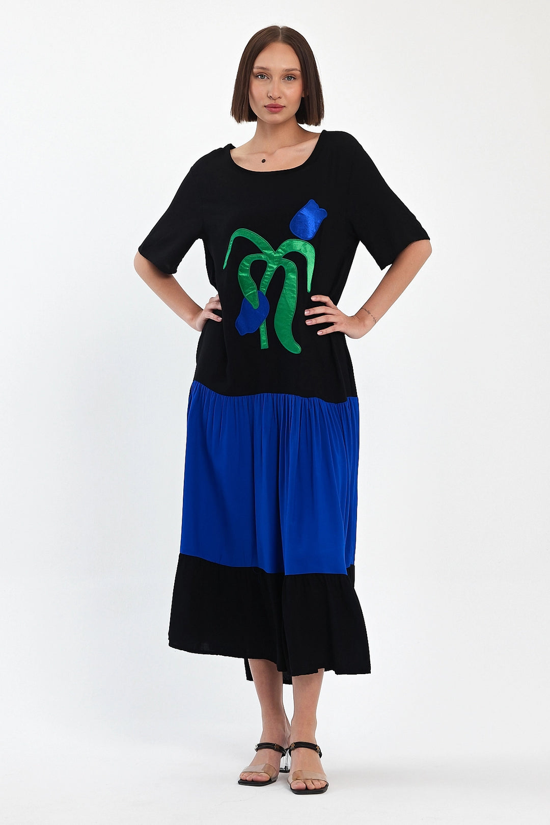 Maxi Boy Saks Embroidered Woven Viscose Dress BCVL-251041 - Sayula