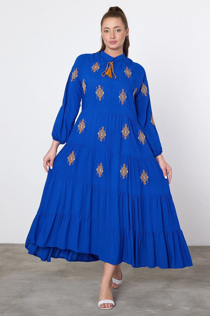Maxi Boy Saks Embroidered Woven Viscose Dress BCVL-25917 - Sittingbourne