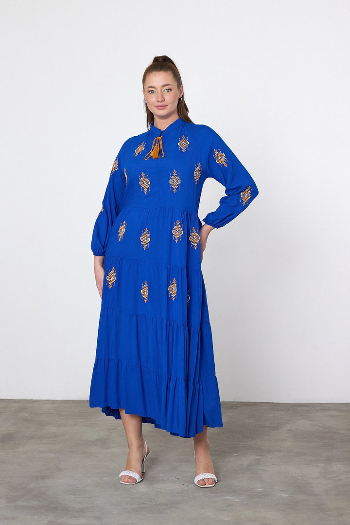 Maxi Boy Saks Embroidered Woven Viscose Dress BCVL-25917 - Sittingbourne