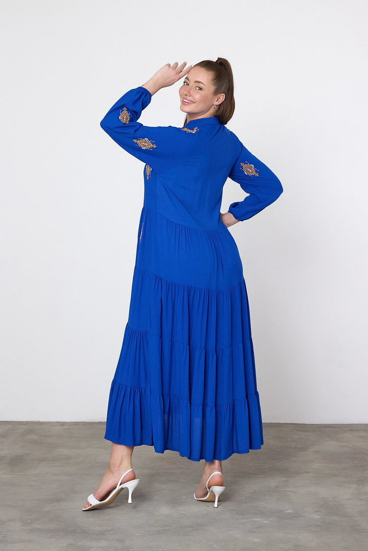 Maxi Boy Saks Embroidered Woven Viscose Dress BCVL-25917 - Sittingbourne