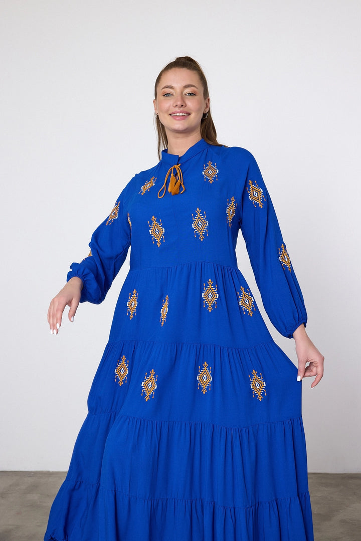 Maxi Boy Saks Embroidered Woven Viscose Dress BCVL-25917 - Sittingbourne