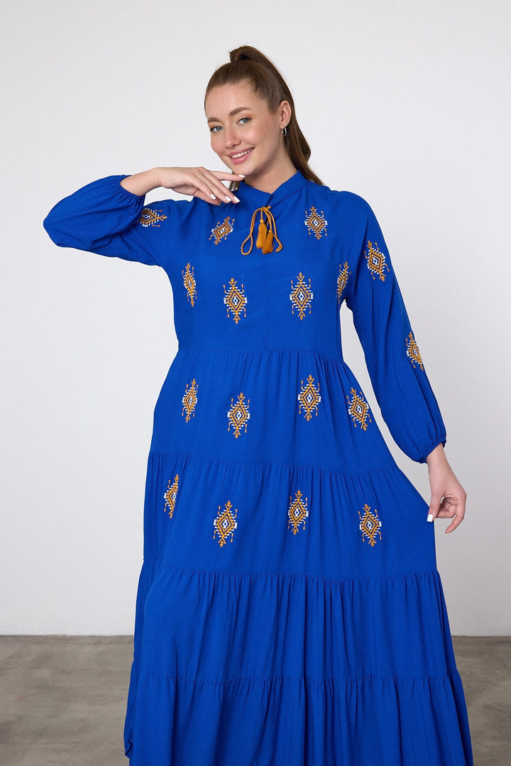 Maxi Boy Saks Embroidered Woven Viscose Dress BCVL-25917 - Sittingbourne