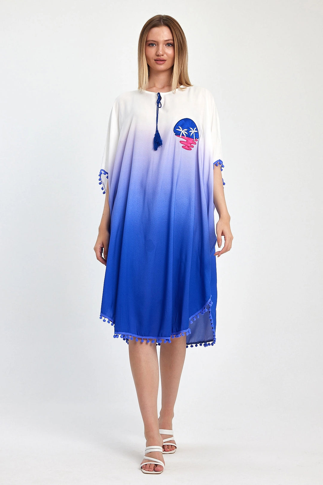Maxi Boy Saks Embroidered Tassel Woven Viscose Dress BCVL-251014 - Baia Mare