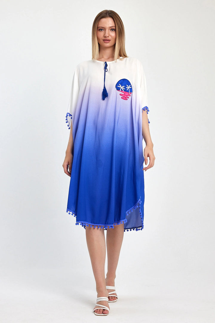 Maxi Boy Saks Embroidered Tassel Woven Viscose Dress BCVL-251014 - Baia Mare
